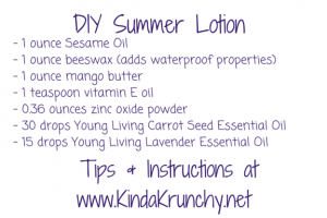 DIY summer lotion